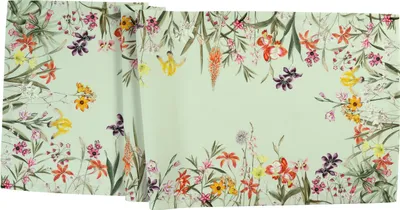 Obrázok produktu pre Sander – obrus – Leonora, 50 x 140 cm – kvetinový vzor, farba: 56, biela jadeitová