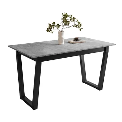 Produktbild von ARTON II ausziehbarer Tisch 140 cm Bellato Grau, Schwarzmetall V-Beine