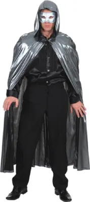 Produktbild von O722 silber Damen Herren Kapuzenumhang Vampirkostüm
