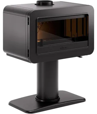 Image de INVICTA Wilson 9 : poêle à bois et à fonte, 9 kW, couleur anthracite, possibilité de raccordement, sortie de fumée supérieure de 150 mm, vitre propre