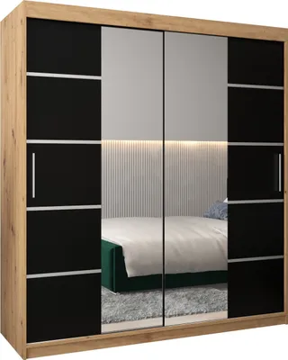 Produktbild von Kleiderschrank, Schiebetürenschrank Schlafzimmer, Schrank mit Spiegel VERONA 4 180 cm