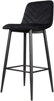 Immagine prodotto di Sgabello da bar in velluto, altezza 75 cm, colore nero, ideale per la cucina