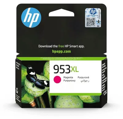 Zdjęcie produktu dla HP Oryginalny purpurowy wkład atramentowy 953XL, Wysoki, Purpurowy, Tusz na bazie pigmentu, 18,5 ml, 1 szt., Jednopak