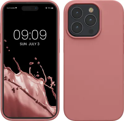 Obrázok produktu pre kwmobile Puzdro na mobilný telefón pre iPhone 15 Pro Case, pre iPhone 15 Pro Case - Silikónové puzdro - Bezdrôtové nabíjanie - Winter Rose