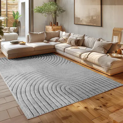 Produktbild von Homebyhome Hochflor Teppich Wohnzimmer Skandinavische Boho Design 3D Optik Teppich Shaggy Flauschig Weich, Grösse: 160x230 cm