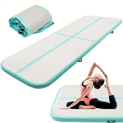 Image de Tapis de gymnastique gonflable en PVC, de 3 mètres, en violet et vert