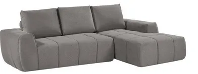Image de Canapé Modulable 3 Places JOAQUIM, Tissu Gris Clair, 255 x 162 x 86 cm, Mousse Haute Densité