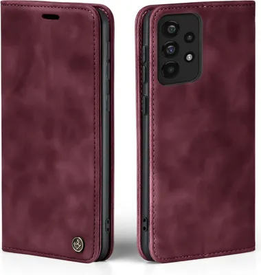 Produktbild von Handy Hülle für Samsung Galaxy A73 5G Klapphülle Bookcase Flip Cover Handy Tasche Etui Farbe: Weinrot