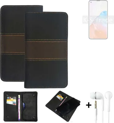 Produktbild von K-S-Trade Handyhülle + Kopfhörer kompatibel mit Cubot X30 Schutzhülle Walletcase Bookstyle Tasche Schutz Case Hülle Wallet Cover Kunstleder