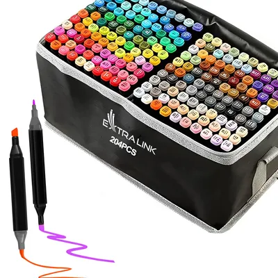 Obrázok produktu pre Extralink Sada alkoholových fixiek, 204 farieb, s prepravnou taškou, productTiles.product.images.aiGenerated