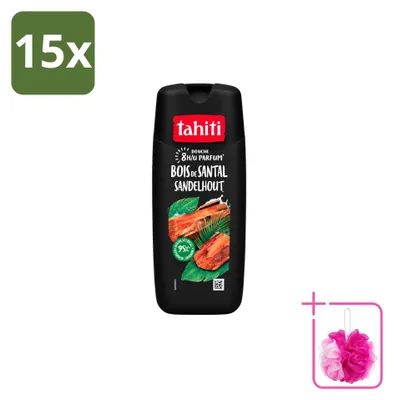 Obrázok produktu pre 15 kusov gélu na sprchovanie Tahiti, vôňa santalového dreva, objem 315 ml – balenie