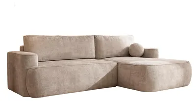 Produktbild von Ecksofa Moon, für das Wohnzimmer, mit Schlaffunktion, Flow, links, beige (02)