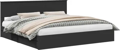 Obrázek produktu pro Postel s úložným prostorem Černá 200 x 200 cm kompozitní dřevo