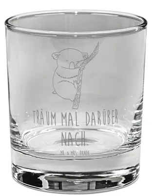 Produktbild von Mr. & Mrs. Panda Whiskyglas Koalabär - Transparent - Geschenk, Tumbler Glas, Whisky, Lustige Sprüche, Gravur, Bär, Schlafzimmer, schlafen, Träumen, Whiskey, Traumland