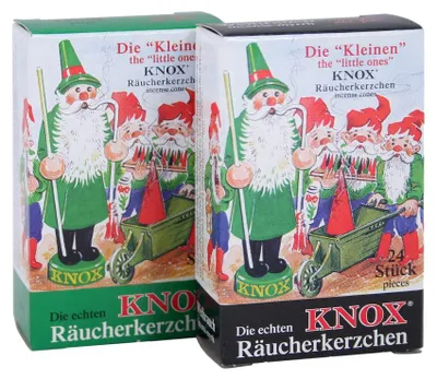Produktbild von KNOX 2er Set Mini Räucherkerzen Weihrauch-Myrrhe / Tannenduft - Inhalt jeweils 24 Stück, Größe S (Klein)