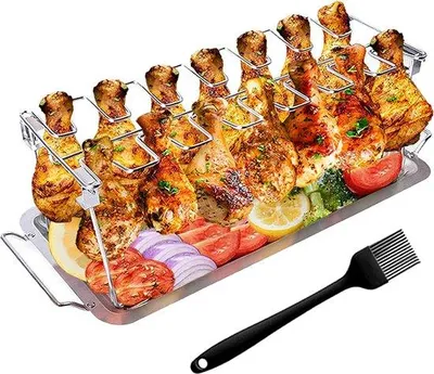 Produktbild von Hühnerpoothalter Edelstahl 14 Hobbels, Ofen- oder Grillgebrauch