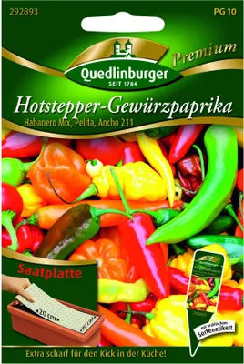 Produktbild von Quedlinburger Saatgut - Hotstepper-Gewürz-Paprika Mix Saatplatte - Samen - 292893