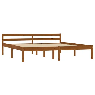 Produktbild von "2026 MODERNE"Massivholzbett - Bettrahmen - Bettgestell - Doppelbett - Honigbraun Kiefer 160x200 cm - Polsterbett Klassische Betten CC9378858