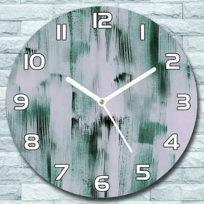 Produktbild von Wanduhr aus Glas Rund fi 30 Pinselstrich Quarz Deko Wohnzimmer Büro