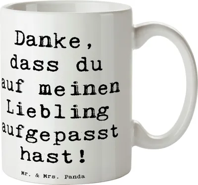 Produktbild von Mr. & Mrs. Panda Kaffeebecher Spruch Dank an Hundesitter - Weiß - Geschenk, Teetasse, Dankbarkeit zeigen, Aufmerksamkeit, Danke, Herzlichen, Kaffeetasse, Pott, Becher