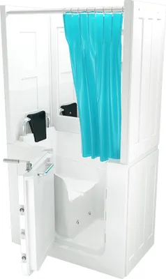 Produktbild von Seniorendusche und Kombination Wanne mit Whirlpool S08D-WP-B-L 110x68x205cm