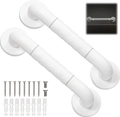 Produktbild von 2X Badezimmer Badewanne Haltegriff, Edelstahl Handlauf Bad , Rutschfest, Haltegriffe für Senioren, Kinder, Weiß
