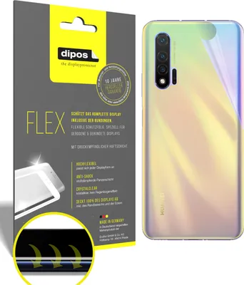 Produktbild von 3x Schutzfolie für Huawei nova 6 Rückseite Folie, 100% Displayabdeckung, dipos Flex