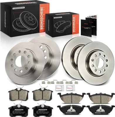 Obrázek produktu pro Frankberg 4x brzdové kotouče 8x brzdové destičky přední náprava zadní náprava pro Audi A3 Seat Altea XL Leon Toledo III Škoda Octavia II Combi