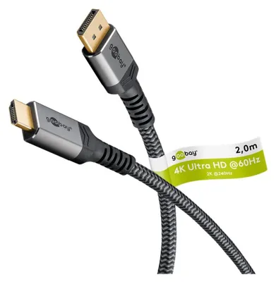 Immagine prodotto di Goobay 65269 Cavo DisplayPort 2 m HDMI Grigio