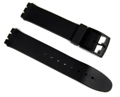 Produktbild von Minott Ersatzband Uhrenarmband Kunststoff schwarz Band 17mm für Swatch Uhren