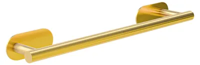 Image de Porte-serviettes adhésif, 40 cm, en acier inoxydable, finition or mat - Fixation sans perçage