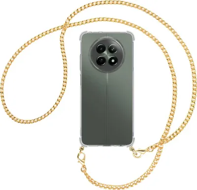 Produktbild von Handykette Backcover-Schutzhülle mit Band (Metall goldfarben) für Realme 12 5G / 12X 5G - goldfarbene Kette