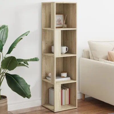 Produktbild von vidaXL Półka narożna dąb sonoma 33x33x132 cm materiał drewnopochodny