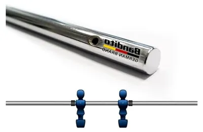 Produktbild von 16 mm Vollstahl-Kickerstange, verchromt – Ersatzstange für gängige Tischkicker mit geschraubten Figuren, kompatibel mit 16 mm Lagern
