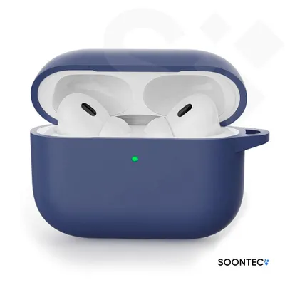 Obrázek produktu pro SOONTEC ochranné pouzdro na sluchátka tmavě modré SOONTEC pouzdro pro AirPods Pro 3. generace Pouzdro s kroužkem na karabinu