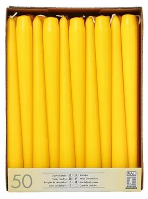 Produktbild von Papstar Leuchterkerzen Ø 2,2 cm 25 cm gelb, 2 x 50 Stück