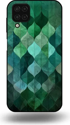 Produktbild von Smartphonica Handyhülle passend für Samsung Galaxy A12 mit grünem Blätterdruck - TPU Backcover Hülle grünes Blattdesign - Grün