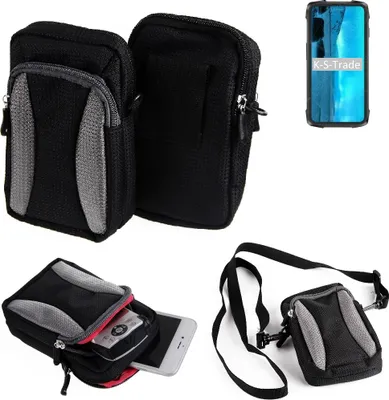 Produktbild von K-S-Trade Holster Schutz Hülle kompatibel mit Cubot KingKong 7 Handy Hülle Gürteltasche Umhängetasche mit Zusatzfach schwarz
