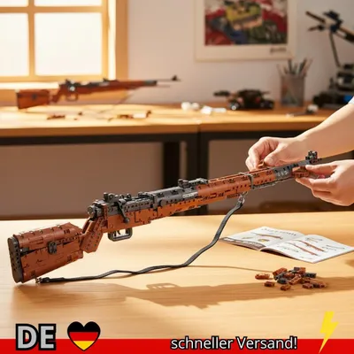 Produktbild von 2025 1206PCS 98K Stil Gebäude Block Rifle Model Kit DIY Assembly Spielzeug