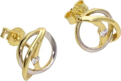 Produktbild von Ohrstecker echt Gold 333 (8 kt) in bicolor  mit Zirkonia