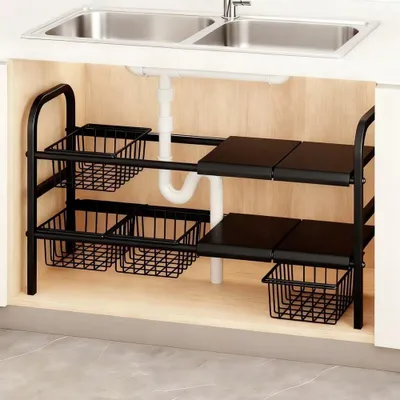 Image de Organisateur de cuisine avec 4 paniers amovibles