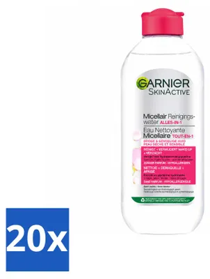 Zdjęcie produktu dla 20 sztuk produktu Garnier SkinActive Woda Micelarna do Twarzy dla Cery Suchej i Wrażliwej, 400 ml - Opakowanie ekonomiczne