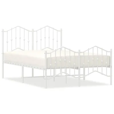 Obrázek produktu pro Rám postele s čelem a podnožkou kovový bílý 120x190 cm