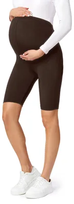 Image de Be Mammy : leggings de grossesse courts en viscose BE-04 (marron, 4XL)