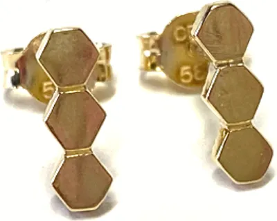 Produktbild von Ohrring 585/- Gelbgold poliert einfarbig dezent geometrisch Ohrstecker