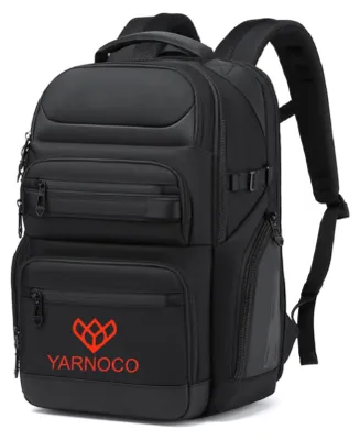 Produktbild von YARNOCO Laptop Rucksack 17,3 Zoll – Business,Reiserucksack für Herren & Damen, 43L, wasserabweisendes 1680D Oxford-Gewebe, ideal für Arbeit, Schule, Uni & Reisen, Handgepäck, Schwarz