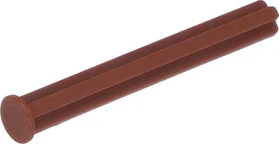 A single brown LEGO Technic cross axle is shown against a white background.