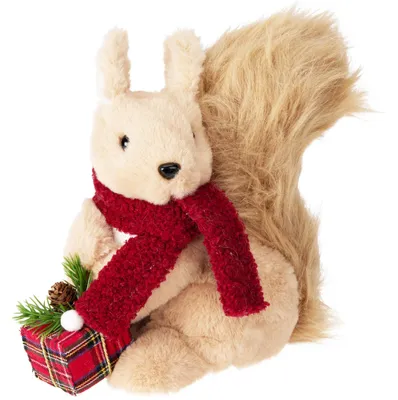 Obrázok produktu pre Vianočná figúrka veveričky s darčekom, 20 cm