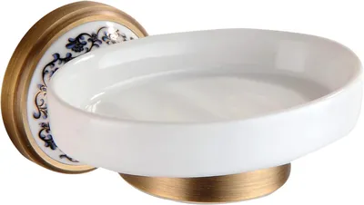 Produktbild von Seifenschale aus antikem Bronzemessing zur Wandmontage, Badezimmeraccessoires, Porzellandesign