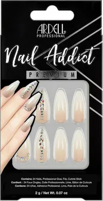 Produktbild von Ardell | 28 Tips - Künstliche Nägel - |Beige, Brokat| - Größe L - Tips - Ombre - Nagelkleber - Nude Light Crystals